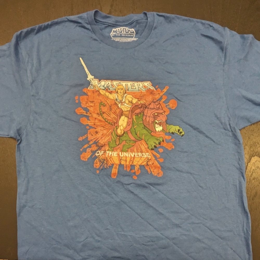 Loot Crate Blue Masters of the Universe Graphic Tee with Orange, Green Print